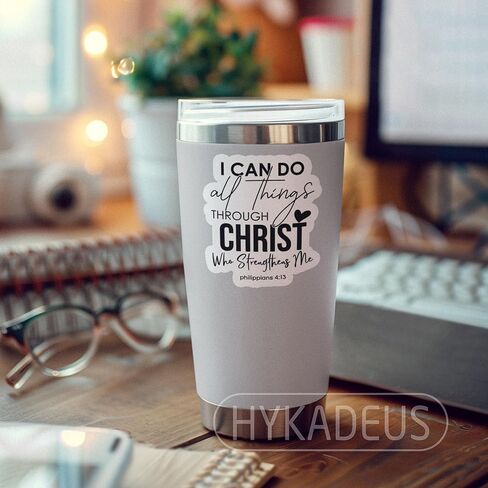 (3Pcs) I Can Do All Things Through Christ Who Strengthens Me Heart Sticker Christian Bible Verse Stickers Inspirational Words Decals for Books Laptops Phones Tumblers Water Bottles Size 3 x 2.5 Inch in Saudi Arabia