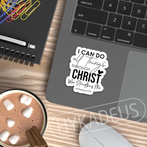 (3Pcs) I Can Do All Things Through Christ Who Strengthens Me Heart Sticker Christian Bible Verse Stickers Inspirational Words Decals for Books Laptops Phones Tumblers Water Bottles Size 3 x 2.5 Inch in Saudi Arabia