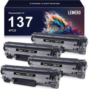 LEMERO 137 Black Toner Cartridge Compatible Replacement for Canon 137 CRG-137 for ImageClass MF236n MF232w MF216n LBP151dw Printer 4 Pack