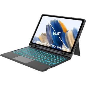 KVAGO for Samsung Galaxy Tab A8 10.5 Case with Keyboard - Smart Trackpad, 7 Color Backlight Detachable Keyboard, Keyboard Cases with S-Pen Holder for Samsung Galaxy Tab A8 2021/2022 SM-X200/X205/X207