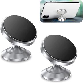 2 PCS Car Small Mobile Phone Holder, 360° Rotating Self-Adhesive Alloy Super Suction Navigation Holder, Portable Replacement Accessory for Safe Driving Vision, for Most Car Models (Black)