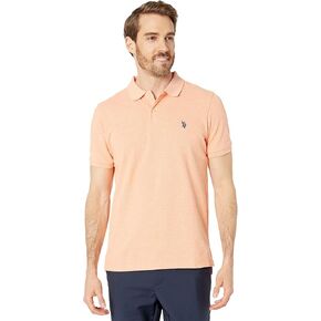 يو اس بولو اسن. قميص بولو بيكيه من القطن الصلب للرجال مع مقاس صغير من Pony Sunrise Heather مقاس 2XL