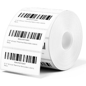 MUNBYN Thermal Label 2"x1" Direct Thermal Labels, Barcode Address Shipping Thermal Label Stickers White (1 roll, 2"x1")