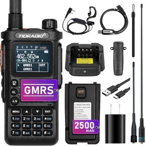 (2nd Gen) TIDRADIO TD-H8 GMRS Radio 2-Way Radio,APP Programmable,Long Range Walkie Talkies with Rechargeable USB-C 2500mAh Battery & TD-771 Antenna,DTMF,VOX,NOAA Weather Broadcast Receiver（2 Pack）