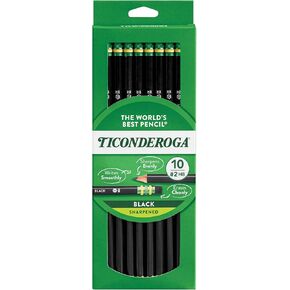 Dixon Ticonderoga Wood-Cased #2 Pencils, Pre-Sharpened, Pack of 60, Black (13915) (60)