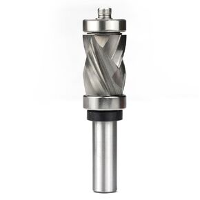 FindBuyTool Sprial Flush Trim Router Bit, 1/2" Shank Solid Carbide Compression Router Bit, Flat Trimming Router Bit with Double Bearing Spiral Trimming Woodworking Tool