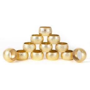 Set of 8 Napkin Rings Napkin Holder Buckles, Easter Napkin Rings, Napkin Rings for Dinner Table Decor, Wedding, Banquet, Party - White Pearl Silver in Kuwait