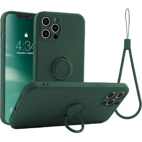 ABITKU Stand Case Compatible with iPhone 12 Pro, 360°Ring Holder (Support Magnetic Kickstand Car Mount) Microfiber Cloth Shockproof Protective for iPhone 12 Pro 6.1 inch (Mint)