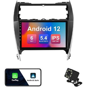 2+32G 10.1-inch Android 12 Car Stereo for Toyota Camry 2012-2014 IPS Touchscreen Screen Car Radio with Carplay & Android Auto Support Backup Camera GPS FM Navi BT SWC