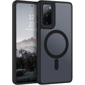 DUEDUE for Samsung Galaxy S20 FE Case Magnetic[Compatible with Magsafe], Translucent Matte Back Full Body Protective Cover Anti-Scratch Shockproof Phone Case for Samsung S20 FE 4G/5G, Black