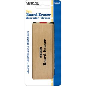BAZIC Chalkboard Eraser, Wood Felt Blackboard Whiteboard Erasers Cleaner Dustless Duster for Teacher Office Class Home, 2-Pack