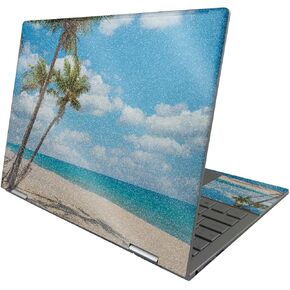 MightySkins Glossy Glitter Skin Compatible with HP Envy x360 13" (2022) - Palm Beach | Protective, Durable High-Gloss Glitter Finish | Easy to Apply, Remove, and Change Styles | Made in The USA