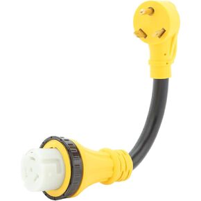 Nema TT-30P Male to SS 2-50P Female Adapter Cord,TT-30P to SS2-50R, Heavy Duty10AWG Trailer Male to Marine Shore Female Adapter Cable L=1FT