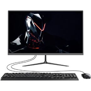 24"All-in-One Desktop PC, N95 Quad-Core Desktop Computer with Camera, 8G Ram 512G SSD IPS HD Display, WiFi BT for Home Entertainment Business Office Black