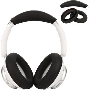 Adhiper Silicone Sweat Earpad/Headband Cover for Soundcore Space Q45, Washable Earpads Cover/Headband Protector Cover for Soundcore by Anker Space Q45, Protective Headphones Accessories (Black)