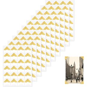 120 Pcs Gold Photo Corners for Scrapbooking, Photo Corner Stickers, Self-Adhesive Photo Mounting Corners for DIY Scrapbook Photo Album Diary, 5 Sheets