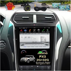 2024 New CUSP 12.1 Inch Car Stereo Radio GPS Navigation for Ford Explorer 2011-2019 Vertical Screen Android With Bluetooth WiFi Mirror Link USB In Dash Kit Head Unit Multimedia Player Auto Video Audio