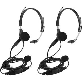 Retevis EHK013 Two Way Radio Headset with Mic,Overhead Walkie Talkie Headset,for Retevis RT22 RT21 RT68 H-777 H777S RB89 Compatible with Baofeng UV-5R BF-888S Walkie-talkie,2 Way Radio Headset(2 Pack)