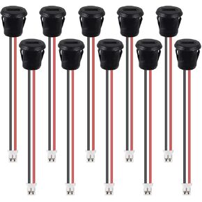 10pcs Type-C Female Chassis 2P USB-C Connector Plug to 2 Pin Bare Wire Open End Connector Type C Female Chassis Waterproof Extension Cable, Round Black (2Pin with PH2.0)