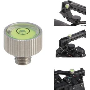 FocusFoto Stainless Steel Bubble Spirit Level Measuring Tool with 1/4"-20 Mounting Screw for Attaching to Camera Cage, Top Handle Grip, Plates, Tripod, Photography Video Rig