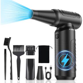 Compressed Air Duster, 200,000 RPM Electric Air Duster for Computer, 3 Gear Adjustable High-Speed Air Blower, 9,000mAh Large Battery Reusable no Canned Keyboard Cleaner for Office, Home, Car
