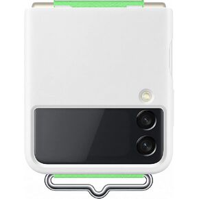Samsung Galaxy Z Flip3 Silicone Cover with Strap - Official Case - White in Kuwait