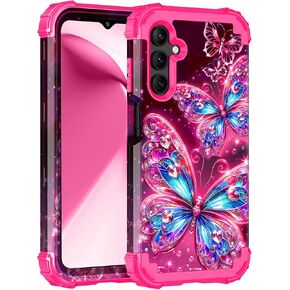 Miqala for Galaxy A16 5G Case,Glow in The Dark Three Layer Heavy Duty Shockproof Full Protection Hard Plastic Bumper+Soft Silicone Protective Case for Samsung Galaxy A16 5G 6.7 inch,Purple in Kuwait