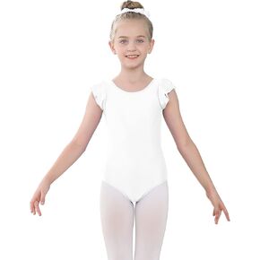 speerise Girls Short Sleeve Leotard with Ruffle for Ballet Dance in Kuwait