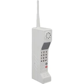 Retro Brick Cell Phone Ornament, 80s 90s Vintage Cellular Phone Model Old Fashioned Brick Mobile Phone Model for Halloween Party Decorations Photographic Prop (White)