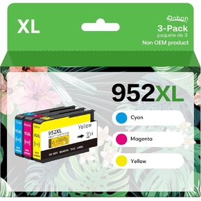 952XL Latest Upgrade Compatible Ink Cartridges Replacement for HP 952XL Use with Officejet 7740 8210 8710 8720 (Cyan, Yellow, Magenta, 3-Pack)