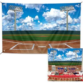 7x5FT Baseball Field Photo Backdrop Outdoor Sport Grass Sky Baseball Stadium Background Baseball Games Boy Children Birthday Party Supplie