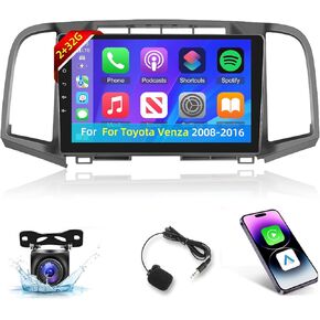 9 Inch Car Stereo for Toyota Venza 2008-2016 - 2+32G Android 13 Touchscreen Radio with Wireless Carplay and Android Auto, EQ/WiFi & GPS + AHD Backup Camera