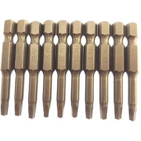 Silverhill Tools ABS10SQ1PB Square Head SQ1 Screwdriver Drill Power Bit 10 Pack