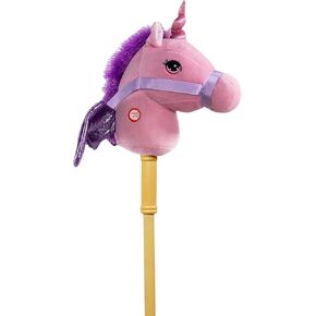 PonyLand Pink Unicorn Stick Horse with Sound Toy 28 Inch