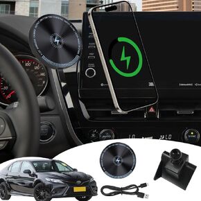 for Toyota Camry Phone Mount 15W Fast Wireless Charger for Toyota Camry Phone Holder 2024 Toyota Camry Accessories Custom Fit Camry 2021-2024 Compatible for All Cell Phones