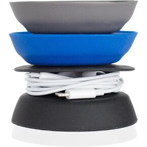 Budley - Tangle-Free Earphone/Earbud Case, Compact Storage System, Silicone (Gray/Royal Blue/Black, Set of 3)