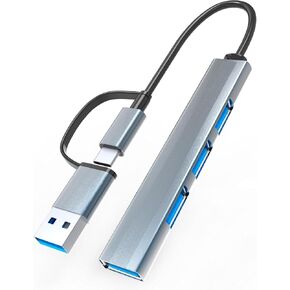 USB C Hub 4 Ports, USB C to USB Hub with 4 USB 3.0, USB C Splitter for Laptop, MacBook Pro, iMac, iPad Pro, Chromebook, Dell XPS, iPhone 15/15 Pro, Galaxy S23, and More LB07