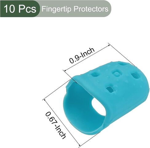 YOKIVE 10 Pcs Fingertip Protector Silicone Fingertip Covers | Protect Fingers, Great for Playing Guitar, Sewing, Cutting (Dark Blue, 29mm/1.15-inch) in Saudi Arabia