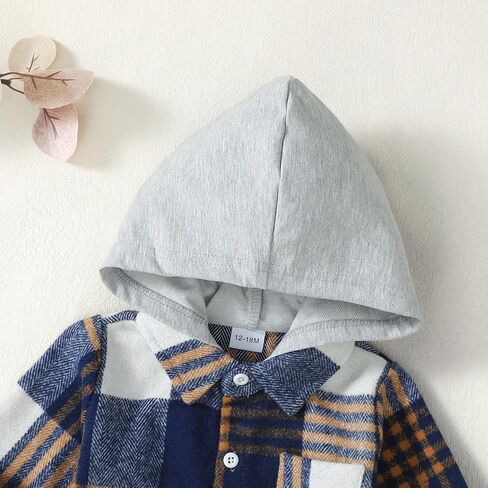 Toddler Baby Boy Clothes Long Sleeve Hoodie Outfits Plaid Flannel Shirt Top Sweatpants Fall Winter Clothing in Saudi Arabia