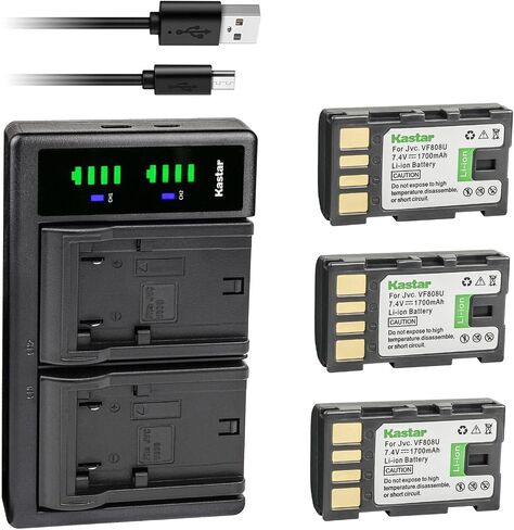 Kastar 2-Pack Battery and LTD2 USB Charger Replacement for JVC GY-HM150 GY-HM170U GY-HM180 GY-HM360 GZ-HM1 GZ-HM1AC GZ-HM1S GZ-HM1SEK GZ-HM1SEU GZ-HM1SUS GZ-HM110 GZ-HM200 GZ-HM200AC GZ-HM200BAH in Saudi Arabia