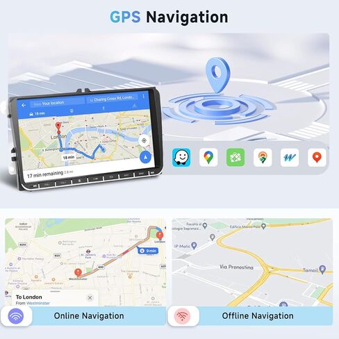 2+64G لسيارة VW Passat Jetta Seat Golf Skoda Polo Tiguan Beetle Android13 ستيريو سيارة 7 بوصة راديو مزدوج Din لاسلكي CarPlay Android Auto Bluetooth GPS WiFi FM كاميرا احتياطية MIC in Saudi Arabia