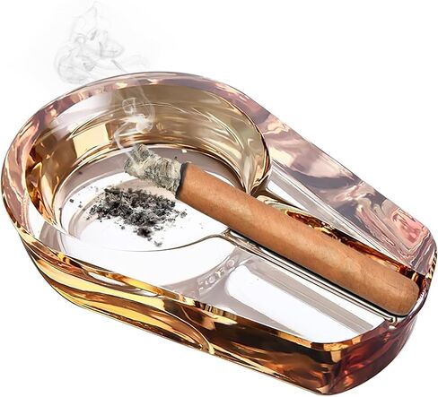 منفضة سجائر من الزجاج الكريستالي، منفضة سجائر سيجار؛ منفضة سجائر منزلية، منفضة سجائر خارجية؛ منفضة سجائر هدية لتزيين المنزل (أبيض) in Kuwait