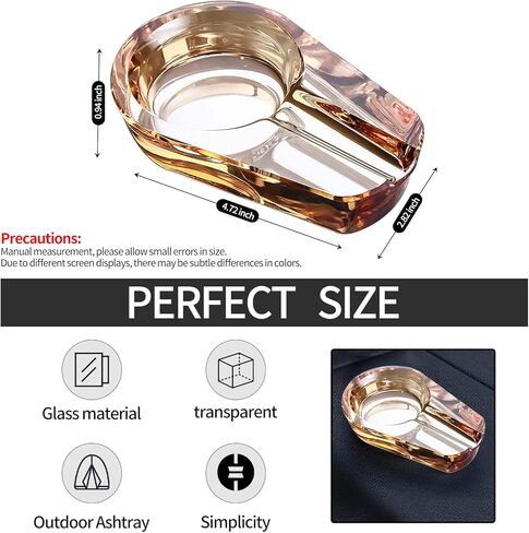 منفضة سجائر من الزجاج الكريستالي، منفضة سجائر سيجار؛ منفضة سجائر منزلية، منفضة سجائر خارجية؛ منفضة سجائر هدية لتزيين المنزل (أبيض) in Kuwait