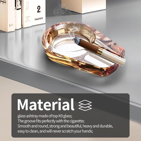 منفضة سجائر من الزجاج الكريستالي، منفضة سجائر سيجار؛ منفضة سجائر منزلية، منفضة سجائر خارجية؛ منفضة سجائر هدية لتزيين المنزل (أبيض) in Kuwait