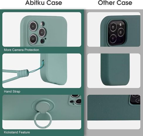 ABITKU Stand Case Compatible with iPhone 12 Pro, 360°Ring Holder (Support Magnetic Kickstand Car Mount) Microfiber Cloth Shockproof Protective for iPhone 12 Pro 6.1 inch (Mint) in Saudi Arabia