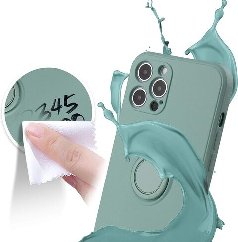 ABITKU Stand Case Compatible with iPhone 12 Pro, 360°Ring Holder (Support Magnetic Kickstand Car Mount) Microfiber Cloth Shockproof Protective for iPhone 12 Pro 6.1 inch (Mint) in Saudi Arabia
