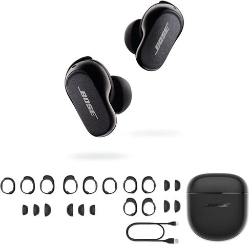 سماعات أذن Bose QuietComfort II، ثلاثية باللون الأسود مع مجموعة ملائمة in Kuwait