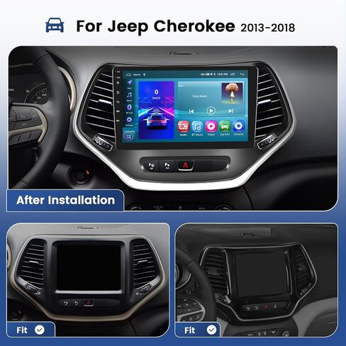 [2+64G] لراديو جيب شيروكي 2013-2018، أندرويد 13 سيارة ستيريو لاسلكي CarPlay Android Auto، شاشة لمس 10.1 بوصة راديو ملاحة GPS مع واي فاي بلوتوث FM RDS كاميرا احتياطية in Saudi Arabia