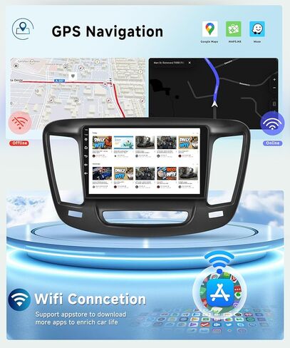 8 CORE 4G+64G راديو السيارة ستيريو لكرايسلر 200 200C 200S 2015-2019 مع CarPlay اللاسلكي/Android Auto، 9 بوصة 1280 * 720P IPS شاشة تعمل باللمس وحدة رأس Android 13 GPS WiFi Bluetooth DSP SWC in Saudi Arabia