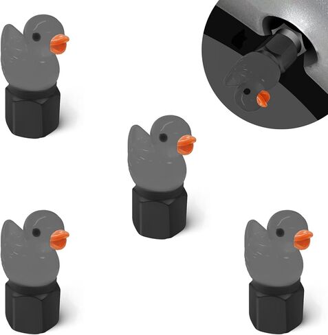 4 قطعة غطاء ساق صمام الإطارات لطيف بطة الإطارات صمام قبعات توهج مثيرة للاهتمام وعملية زخرفة الإطارات، عالمية للسيارات والدراجات النارية والشاحنات والدراجات US209. (أبيض) in Kuwait